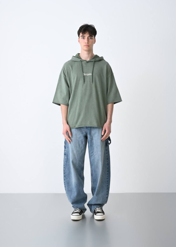 Футболка оверсайз з капюшоном виварена ментол MFStore Изображение Футболка оверсайз з капюшоном виварена ментол MFStore