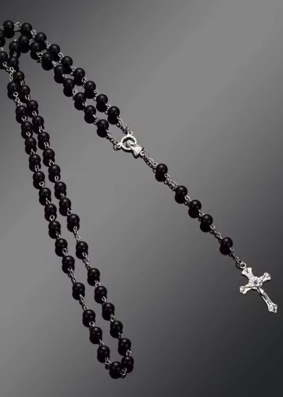 Підвіска на шию з хрестиком чорна MFStore Изображение Підвіска на шию з хрестиком чорна MFStore