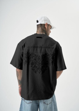 Футболка оверсайз чорна з вишивкою на спині MFStore Изображение Футболка оверсайз чорна з вишивкою на спині MFStore