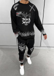 Стильний костюм оверсайз з текстом і принтами чорний MFStore Изображение Стильний костюм оверсайз з текстом і принтами чорний MFStore
