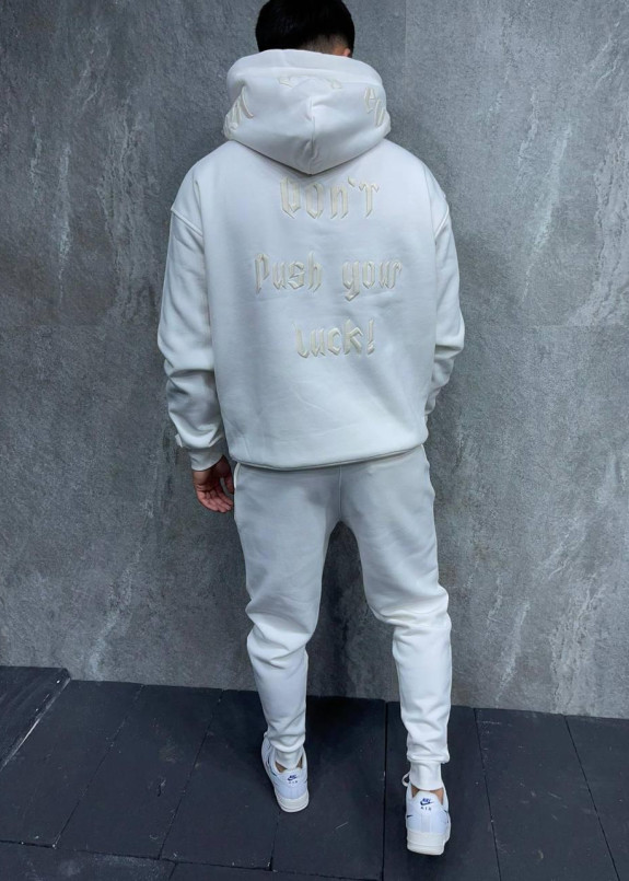 Костюм оверсайз на флисе белый MFStore Изображение Костюм оверсайз на флисе белый MFStore