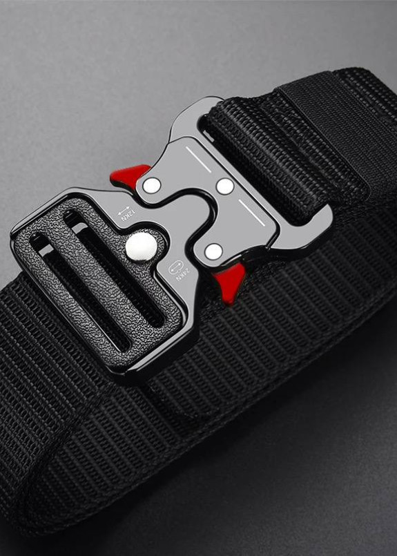 Стильний ремінь на металевій застібці чорний MFStore Изображение Стильний ремінь на металевій застібці чорний MFStore