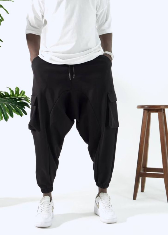 Стильні карго штани вільного крою галіфе чорні MFStore Изображение Стильні карго штани вільного крою галіфе чорні MFStore