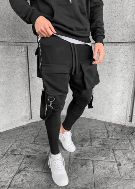 Штани спортивні з кишенями та лампасами чорні MFStore Изображение Штани спортивні з кишенями та лампасами чорні MFStore