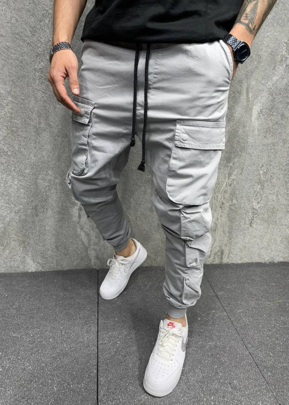 Джоггеры мужские с накладными карманами серые Mfstore Изображение Джоггеры мужские с накладными карманами серые Mfstore