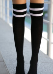 Гольфы черные с полосками Изображение Гольфы черные с полосками