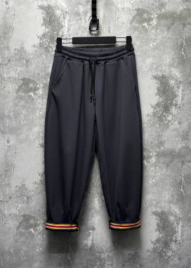 Штани вільного крою з кольоровою манжетою сірі MFStore Изображение Штани вільного крою з кольоровою манжетою сірі MFStore