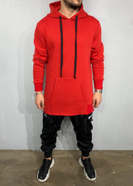 Красное ассиметричное худи MFStore Изображение Красное ассиметричное худи MFStore
