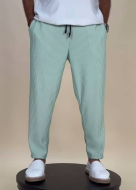 Штани вільного крою звужені ментол в смужку MFStore Изображение Штани вільного крою звужені ментол в смужку MFStore