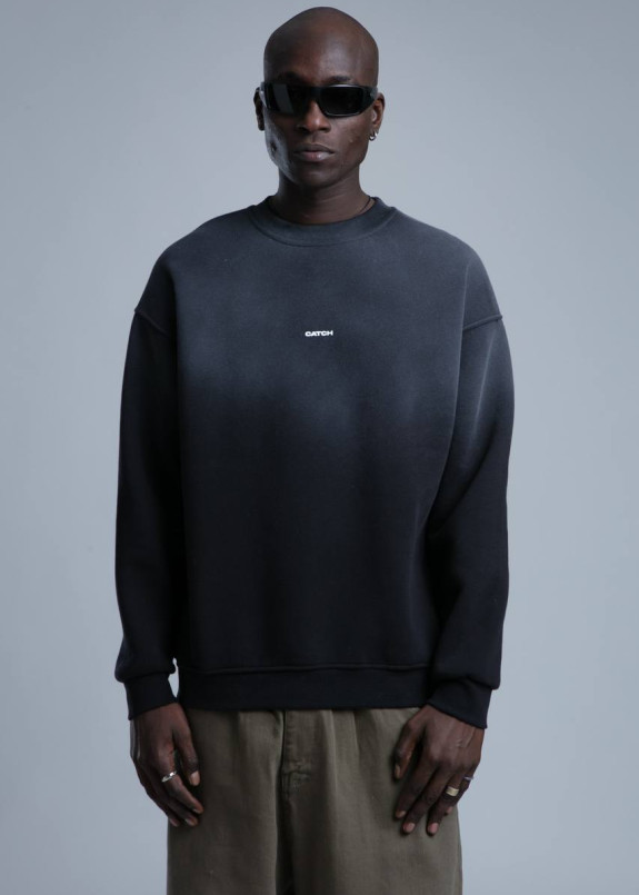 Світшот на флісі градієнтний оверсайз чорний з сірим MFStore Изображение Світшот на флісі градієнтний оверсайз чорний з сірим MFStore