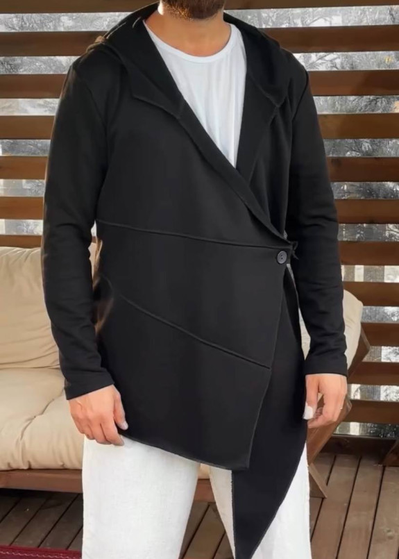 Дизайнерський кардиган з гудзиком чорний MFStore Изображение Дизайнерський кардиган з гудзиком чорний MFStore