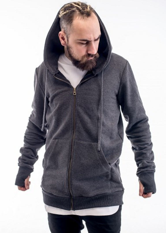 Кофта мужская на молнии серая ThePARA Изображение Кофта мужская на молнии серая ThePARA