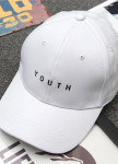 Изображение Модна кепка з чорною вишивкою youth біла MFStore