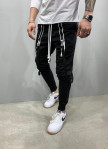 Брюки спортивні з затяжками та білими вставками MFStore Изображение Брюки спортивні з затяжками та білими вставками MFStore