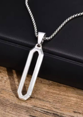 Підвіска на шию з прямокутним кулоном хром MFStore Изображение Підвіска на шию з прямокутним кулоном хром MFStore