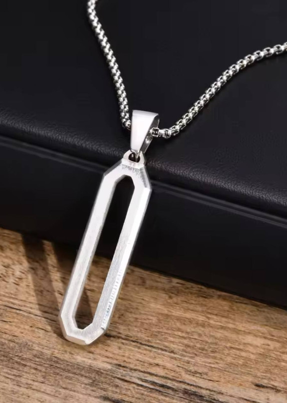Підвіска на шию з прямокутним кулоном хром MFStore Изображение Підвіска на шию з прямокутним кулоном хром MFStore