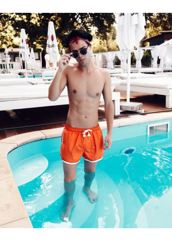 Плавки мужские оранжевые с белым кантом Black Limit Изображение Плавки мужские оранжевые с белым кантом Black Limit