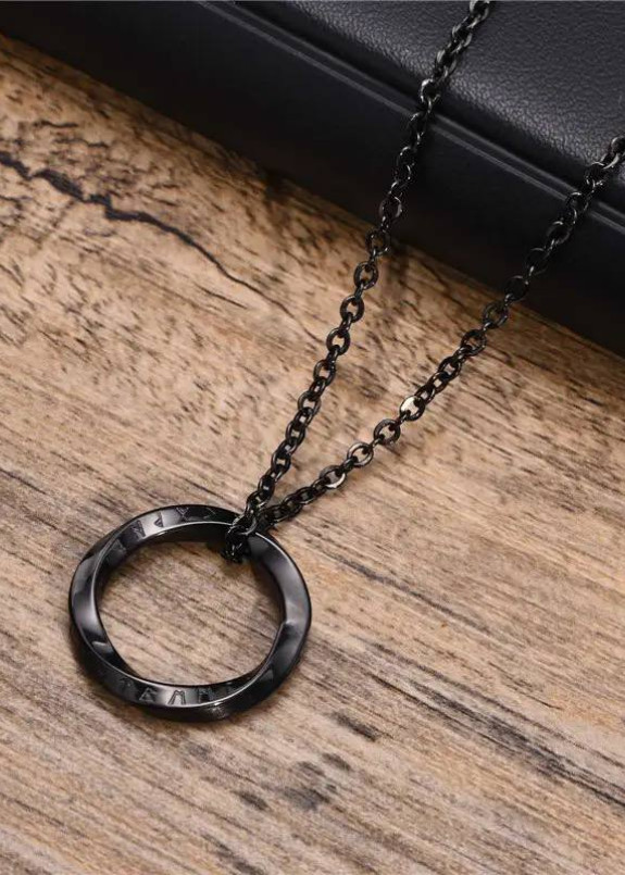 Модне вінтажне чоловіче намисто з круглим кулоном MFStore Изображение Модне вінтажне чоловіче намисто з круглим кулоном MFStore