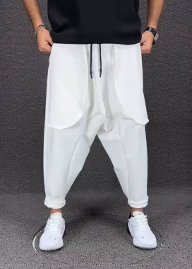 Штани вільного крою галіфе з накладними карманами білі MFStore Изображение Штани вільного крою галіфе з накладними карманами білі MFStore