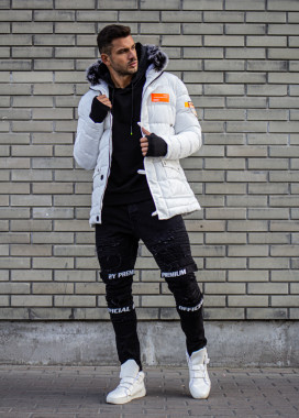 Белый демисезонный пуховик MFStore Изображение Белый демисезонный пуховик MFStore