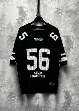 Футболка оверсайз в американському стилі чорна MFStore Изображение Футболка оверсайз в американському стилі чорна MFStore