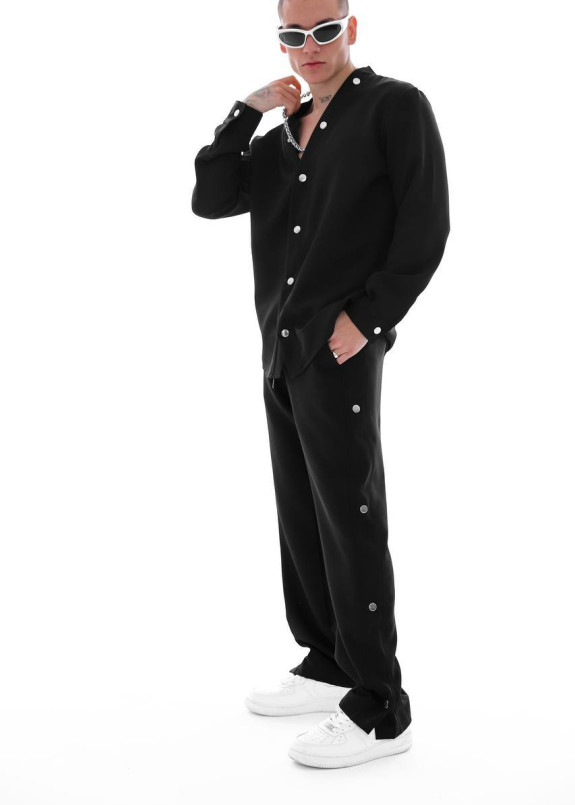 Костюм чоловічий оверсайз на кнопках чорний MFStore Изображение Костюм чоловічий оверсайз на кнопках чорний MFStore