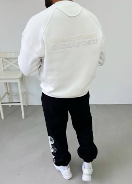 Світшот на флісі білий з вишивкою MFStore Изображение Світшот на флісі білий з вишивкою MFStore