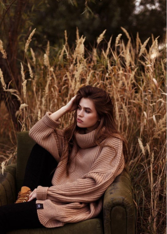 Свитер женский OVERSIZE - мокко Изображение Свитер женский OVERSIZE - мокко