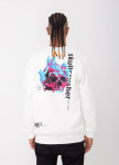 Свитшот белый на флисе c принтом scull MFStore Изображение Свитшот белый на флисе c принтом scull MFStore