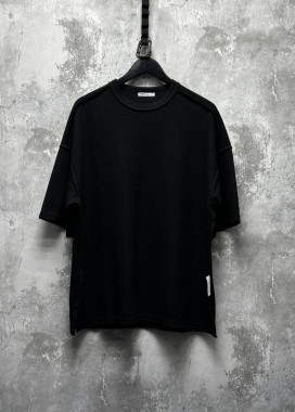 Футболка базова оверсайз зі швами навиворіт чорна MFStore Изображение Футболка базова оверсайз зі швами навиворіт чорна MFStore