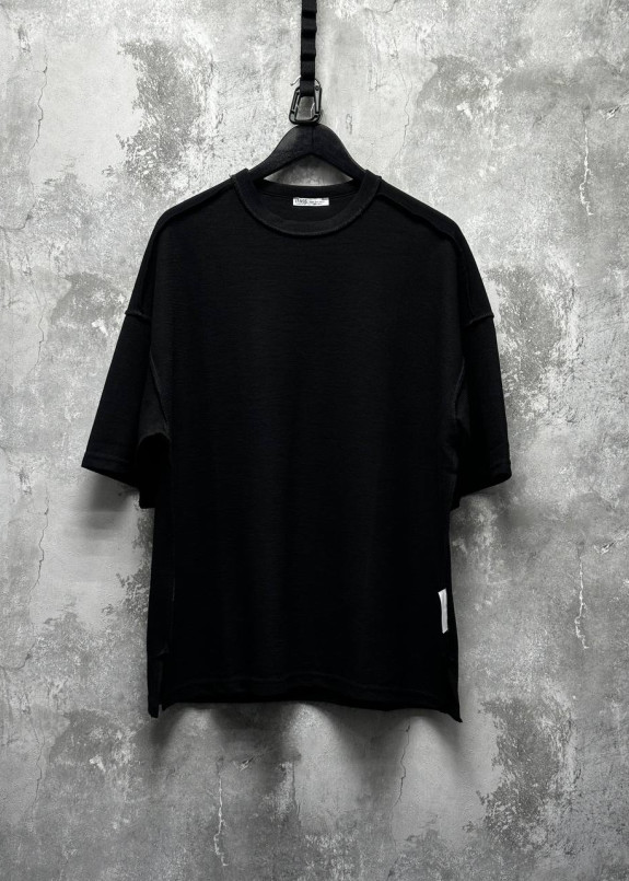 Футболка базова оверсайз зі швами навиворіт чорна MFStore Изображение Футболка базова оверсайз зі швами навиворіт чорна MFStore