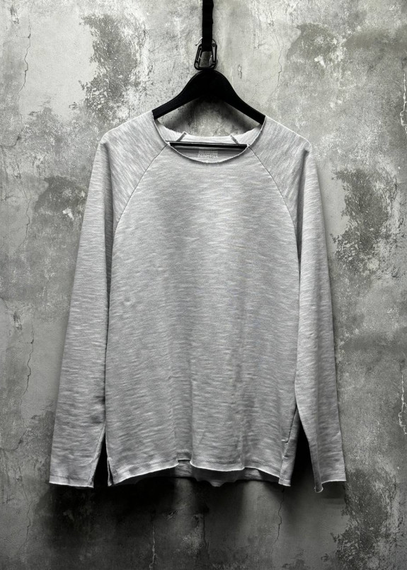 Лонгслів оверсайз з текстурної тканини і необробленим краєм сірий MFStore Изображение Лонгслів оверсайз з текстурної тканини і необробленим краєм сірий MFStore