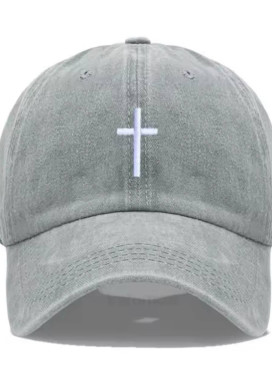 Бейсболка з вареної бавовняної тканини з вишивкою хрестом світла MFStore Изображение Бейсболка з вареної бавовняної тканини з вишивкою хрестом світла MFStore