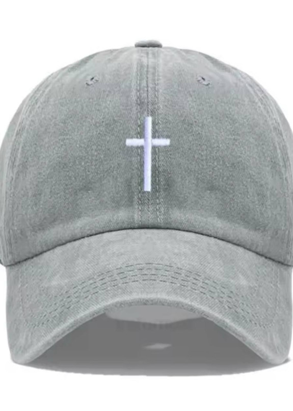 Бейсболка з вареної бавовняної тканини з вишивкою хрестом світла MFStore Изображение Бейсболка з вареної бавовняної тканини з вишивкою хрестом світла MFStore