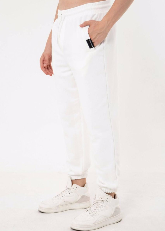 Штаны спортивные на флисе белые MFStore Изображение Штаны спортивные на флисе белые MFStore