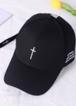 Модна кепка з білим хрестом чорна MFStore Изображение Модна кепка з білим хрестом чорна MFStore
