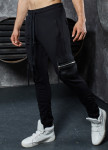Изображение Штаны с карманами и молниями по бокам черные MFStore