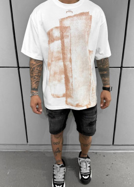 Футболка оверсайз з дизайнерським принтом біла MFStore Изображение Футболка оверсайз з дизайнерським принтом біла MFStore