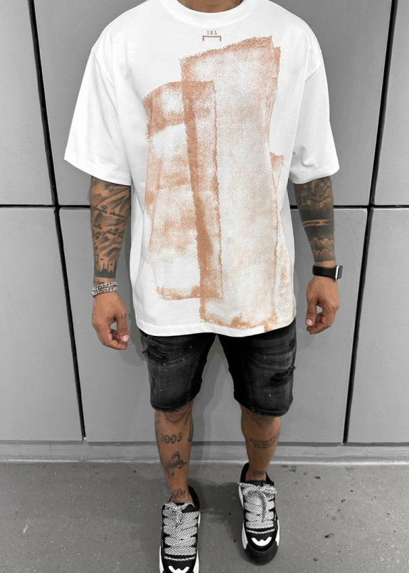 Футболка оверсайз з дизайнерським принтом біла MFStore Изображение Футболка оверсайз з дизайнерським принтом біла MFStore