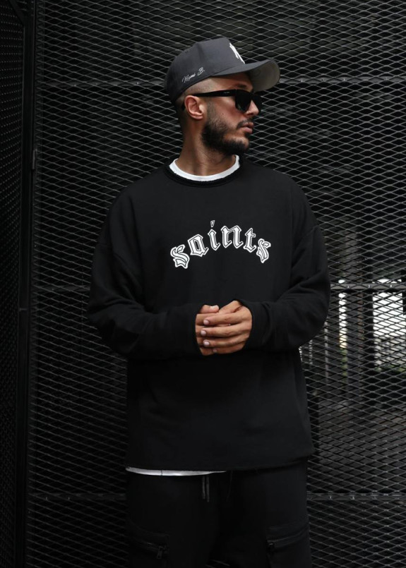 Стильний лонгслів з необробленими краями saints MFStore Изображение Стильний лонгслів з необробленими краями saints MFStore