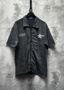 Сорочка оверсайз виварена на блискавці сіра MFStore Изображение Сорочка оверсайз виварена на блискавці сіра MFStore