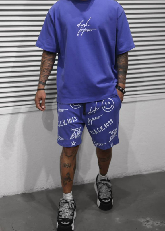 Костюм оверсайз з текcтом і принтами dark future фіолетовий MFStore Изображение Костюм оверсайз з текcтом і принтами dark future фіолетовий MFStore