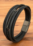 Браслет багатошаровий з чорною стальною застібкою MFStore Изображение Браслет багатошаровий з чорною стальною застібкою MFStore