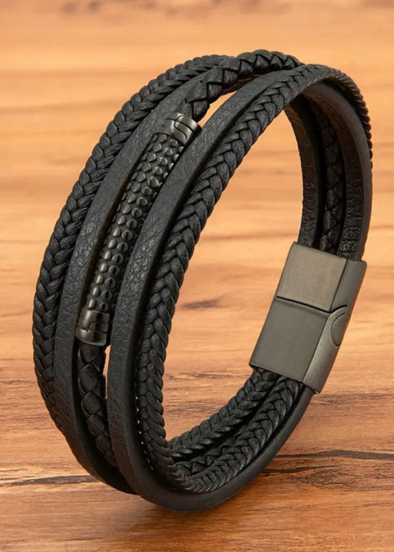 Браслет багатошаровий з чорною стальною застібкою MFStore Изображение Браслет багатошаровий з чорною стальною застібкою MFStore