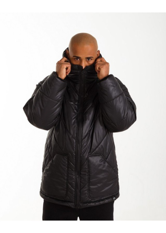 Пуховик OVERSIZE мужской черный Изображение Пуховик OVERSIZE мужской черный