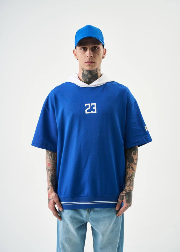 Футболка оверсайз з капюшоном синя MFStore Изображение Футболка оверсайз з капюшоном синя MFStore