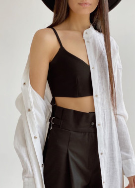 Шорты брючного кроя черные Изображение Шорты брючного кроя черные