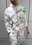 Костюм на флісі з кольоровими принтами білий MFStore Изображение Костюм на флісі з кольоровими принтами білий MFStore