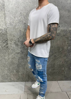 Футболка з необробленими швами біла MFStore Изображение Футболка з необробленими швами біла MFStore