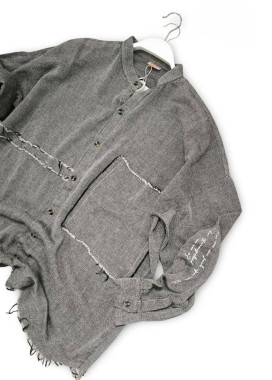 Сорочка з необробленими краями подовжена сіра MFStore Изображение Сорочка з необробленими краями подовжена сіра MFStore